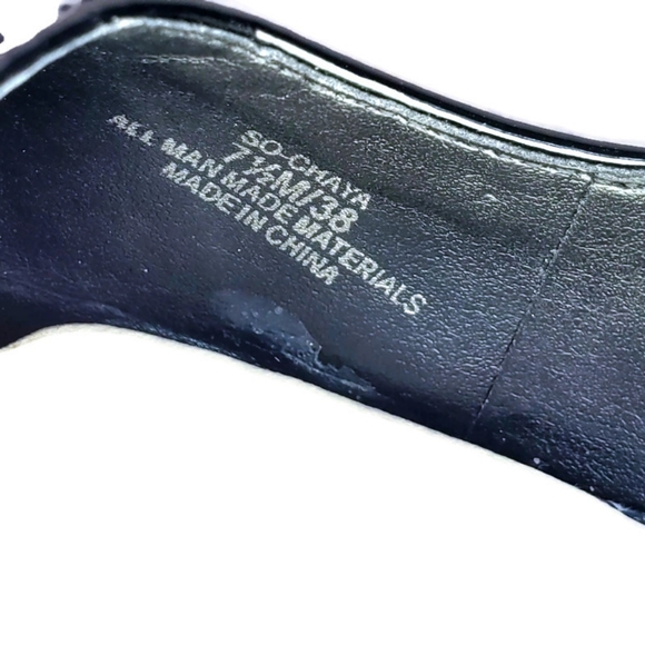 Sole Society Patent Leather Chaya Wedge Sandal Black Size 7.5 3" Wedge Peep-toe - Picture 10 of 10